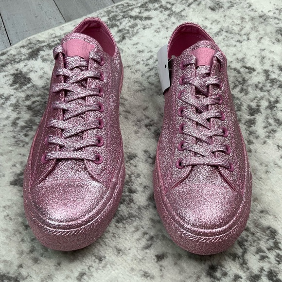 NIB Converse All Star pink glitter sneakers - Picture 2 of 7